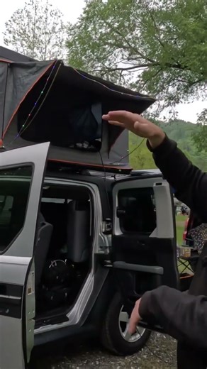 Honda Element with a Roof Top Tent