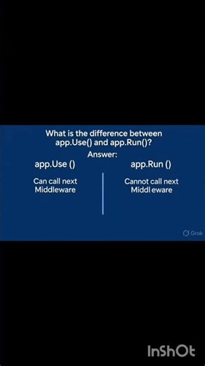 what is the difference between app.Use() vs app.Run()