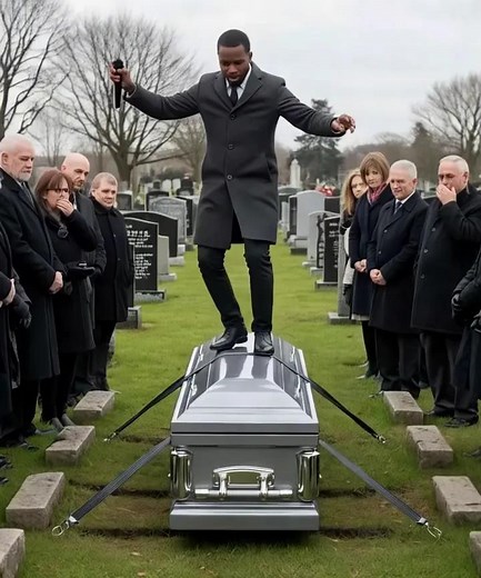 8.6K views | At a Funeral, a Man Suddenly Jumps on the Coffin Lid in the Middle of the Funeral, Turns on Music and Dances — Everyone Is Outraged Until a Voice Comes Over the Speaker… Check the 1st comment  | Crazy cop | Facebook