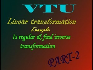 VTU Engineering Maths 1 Linear transformation very good example(PART-2)