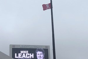 Some hero snuck into Davis Wade Stadium and raised a pirate flag at half mast in honor of Mike Leach