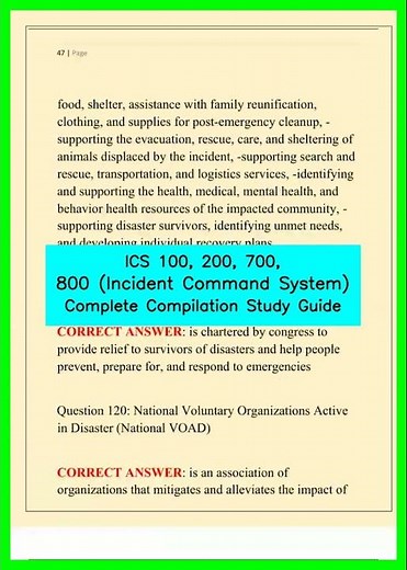 ICS 100, 200, 700, 800 Incident Command System Complete Compilation Study Guide video
