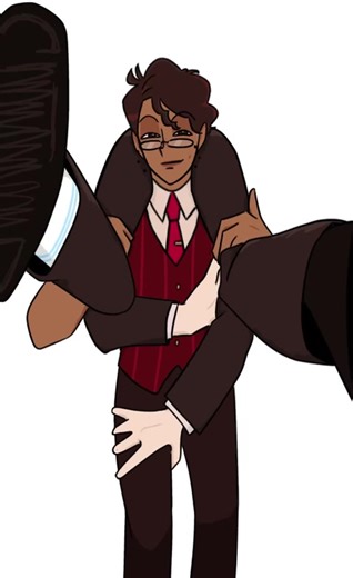 Credits to @☆AD - Lucks for the pose references 😛 (I saw their video of them cosplaying human radiostatic and thought I should draw it :)) #alastor #vox #radiostatic #hazbinhotel #fyp