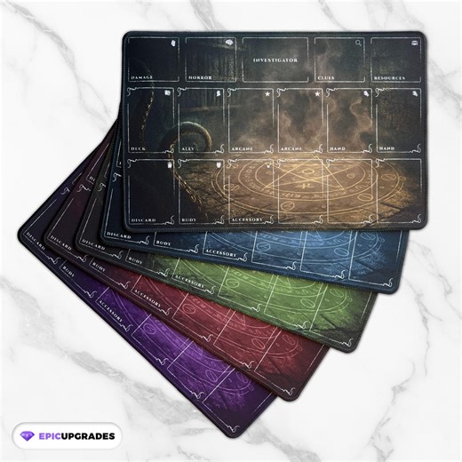 Arkham Horror Card Game Player Mat – 17x11” LCG Investigator Game Mat With Deck Zones – 5 Colors Options – Non-slip Stitched Edges Playmat - Etsy