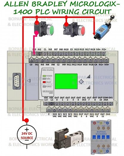 Allen Bradley Micro Logix 1400 PLC Wiring Circuit #automation #plc #instrumentation #engineers #vfd