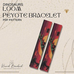 Dinosaurs Beads Loom & Peyote Bracelet Pattern, Bead Pattern, Pattern Bracelet, Loom Pattern, PDF Pattern - Etsy