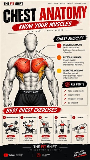 CHEST ANATOMY Explained 💪 | Know Your Chest Muscles! #shorts