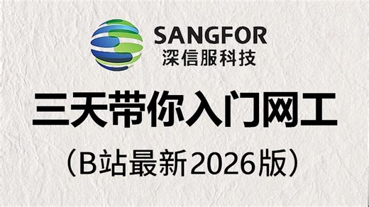 【网工入门】2026年最通俗易懂的网络工程师-数通零基础入门保姆级教程！网工大佬手把手教学，3天学完即入门！IA-IP-锐捷-思科-H3C