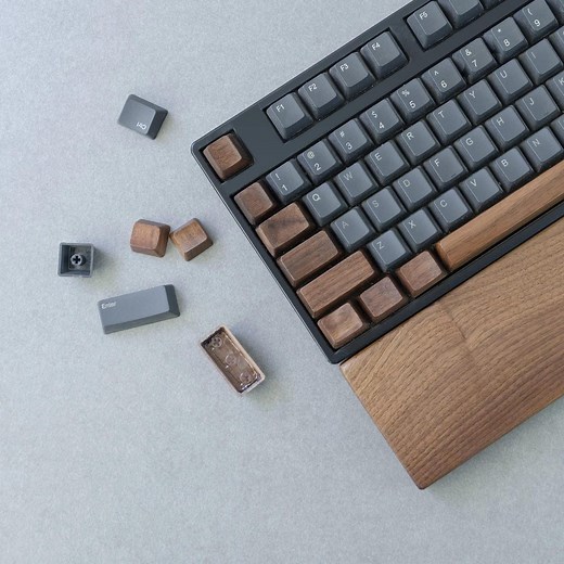 Wooden Keycaps: Black Walnut Wood Key Caps Artisan Mechanical Keyboard Keycap Set OEM Profile - Etsy
