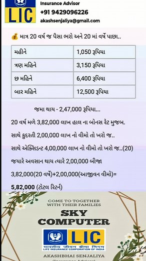 #skycomputer #lic #insurance #services #investment #laptop #documents #sip #licpolicy #licplan | Sky-Computer Jetpur