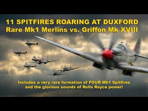 11 Spitfires Roaring at Duxford: Rare Mk 1 Merlins vs. Griffon Mk XVIII at Flying Legends
