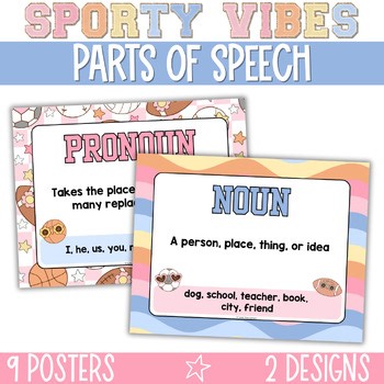 Pastel Parts of Speech Posters, ELA Posters, English Language Arts Posters