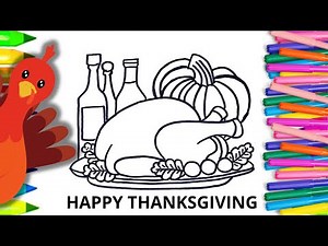 How to Draw & Color A TURKEY For THANKSGIVING | Drawing