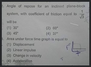 Area under force time graph is equal to... | Filo