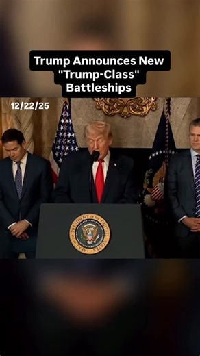 Real News, Not Bullshit on Instagram: "VIDEO: President Donald Trump has announced that the Navy will begin buildingTrump-class battleships for the Navy’s “Golden Fleet.” According to Trump, the ships will be the most powerful in the world and be armed with hypersonic weapons, nuclear-armed cruise missiles, rail guns, and powerful lasers."