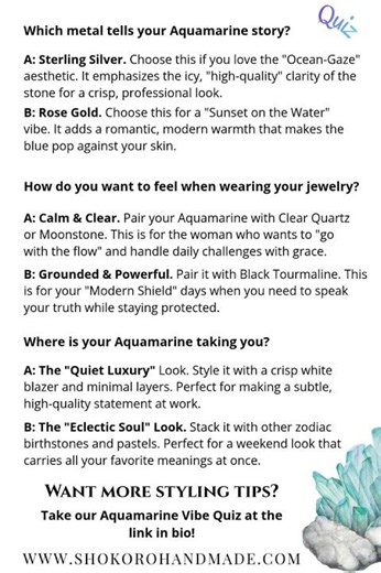 Aquamarine Styling Guide, Healing Properties, Crystal Healing Quiz