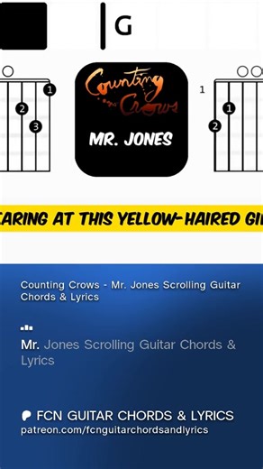 Counting Crows - Mr. Jones | Scrolling Guitar Chords & Lyrics #scrollingguitarchords #scrollingchords #easyguitarsong #countingcrows #backingtrack #backingtracks #backingtrackslive