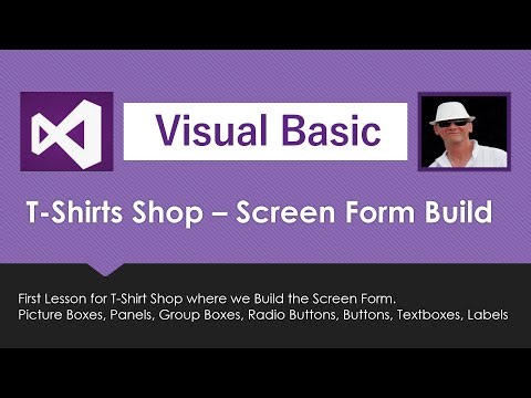 Make T-Shirt Shop Screen Form - VB.Net Visual Basic Form Radio Buttons Group Boxes and Panels