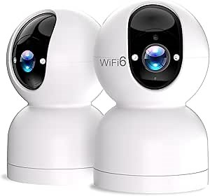 Rraycom 2K Security Camera for Baby Monitor WiFi 6, Pan/Tilt Indoor Cameras for Home Security, Indoor Camera with Motion Detection and Tracking