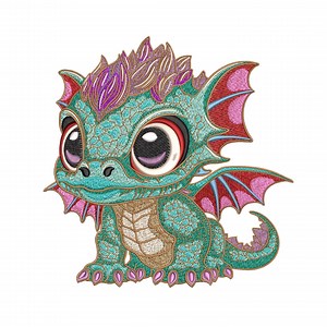 Cute Dragon Embroidery Design: Machine Embroidery File (instant Download) Cute Dragon11 - Etsy