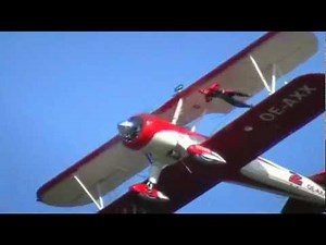 Wing Walker Peggy Krainz with stunts and a beautiful allegory