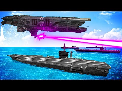 Alien UFO Mothership Attacks Our Aircraft Carriers in Ravenfield!