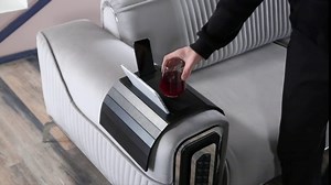 Sofa Armrest Tray Couch Arm Table - Perfect Tv Tray Table Holder for Drinks Snacks Remote Control Tablet or Phone (Black)