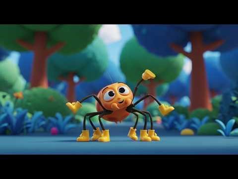 The Little Spider Dances in Raindrop Boots | Fun Rainy Day Nursery Rhyme | Kids Sing Along Song