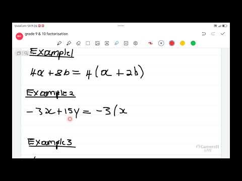 Factorisation of common factor with numerical values.