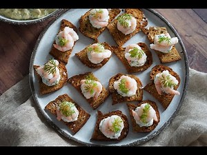 Brødchips Med Rejer Og Urtecreme