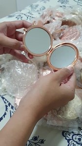 Available Colors: Rose Gold Yellow Gold 2 Side Mirror - 1st side: Ordinary Mirror - 2nd side: with Zoom | The Engraved Studio