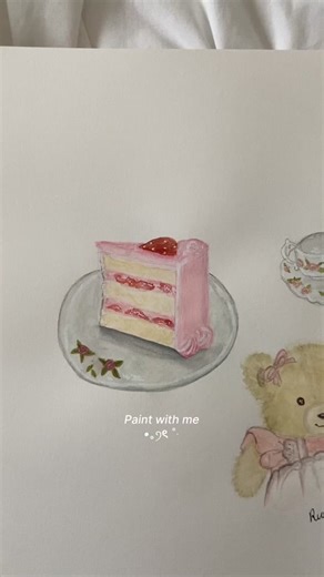 ‏I love painting cakes 🍰♡ #fypシ #explore #viral #coquette