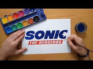 How to draw a SONIC THE HEDGEHOG logo