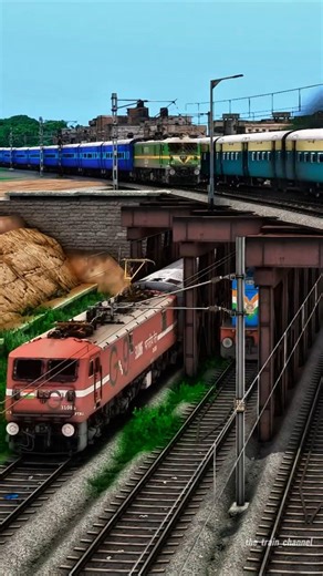 PARALLEL RUN WAP-7 WDM-3D WAG-9 LOCO #shorts #train #indianrailways #railway #viral #trainsim