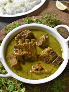Mutton Chops | Karnataka Style Mutton Green Curry - Palate's Desire