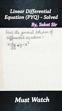 Differential Equations PYQ-"Solved" |Class 12 |Important | By, Saket Sir #shorts #shortsfeed #maths