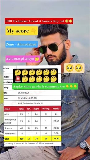 RRB Technician Gread-3 Answer Key out 🥺 Master study delhi police result ssc gd exam date #rrbs #ssc