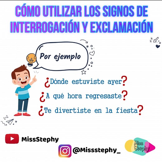¿Qué son los signos de INTERROGACIÓN Y EXCLAMACIÓN❓❗ En este video te explico de manera sencilla cómo utilizar los signos de interrogación y de exclamación, te dejo ejemplos y un ejercicio de práctica. | Miss Stephy