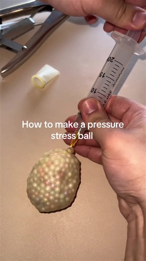 How to make a pressure stress ball ASMR #fyp #foryoupage #stressball #fidgets #fidgettoys #asmr #relax #sleep #balloon #diy #beads