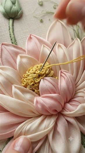 Stitching Beauty to Life: Ribbon Embroidery Lotus Tutorial 🌸
