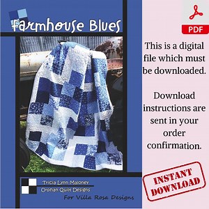 Farmhouse Blues Fat Quarter Quilt Pattern Wall Hanging Quilted Lap Throw Patchwork Project Beginner Friendly Farm Home Decor Digital PDF - Etsy