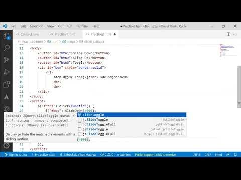 SlideDown, Slide Up and Slide Toggle In Advance Web Designing [Hindi] #46