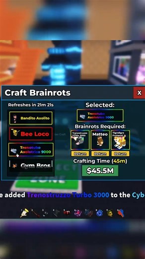 Crafting Recipe Cyber Mutation #roblox #stealabrainrot