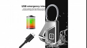 Fingerprint Induction Lock, Smart -Theft Biometric Lock USB Rechargeable Fingerprint Padlock, Fingerprint Lock for Suitcases Cabinets