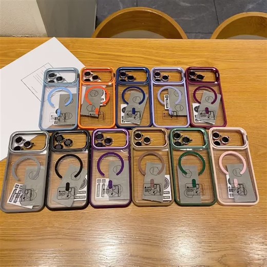 video, [Free!!ship] Clear Heavy Duty Camera Lens Kicksatnd Case for iPhone 17 Pro Max Mag Safe Tr...