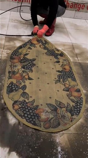 Fruit pattern cute carpet cleaning process #shorts