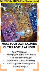 17K views · 87 reactions | Make Your Own Calming Glitter Bottle at Home Looking for a relaxing craft that doubles as a sensory tool? This DIY Calming Glitter Bottle is simple, sparkly, and soothing to watch. With just a few easy steps, you can create a mesmerizing swirl of glitter that helps kids (and adults!) unwind. | Kira Recipes | Facebook