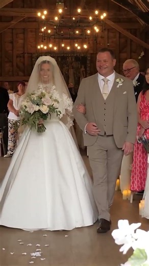 Bride Walks Down The Aisle With Her Dad