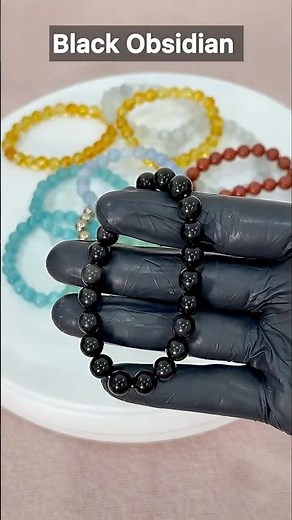 Black Obsidian Crystal Bracelet offers powerful protection, grounding, healing, energy cleansing.