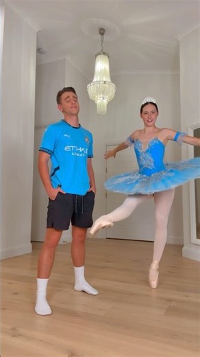 SOCCER VS BALLET! ⚽️🩰😅 - #dance #trend #viral #funny #couple #ballet #shorts